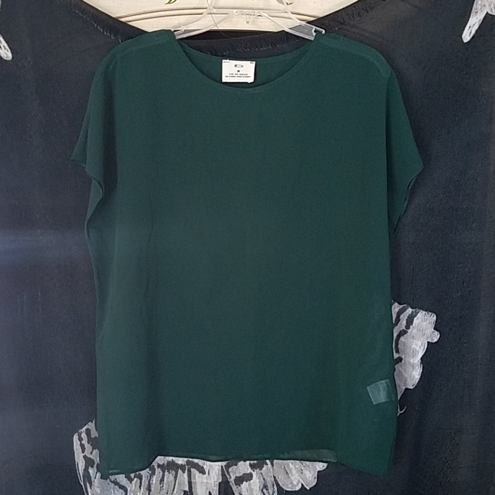 Pins And Needles Sheer Green Tee Blouse Medium